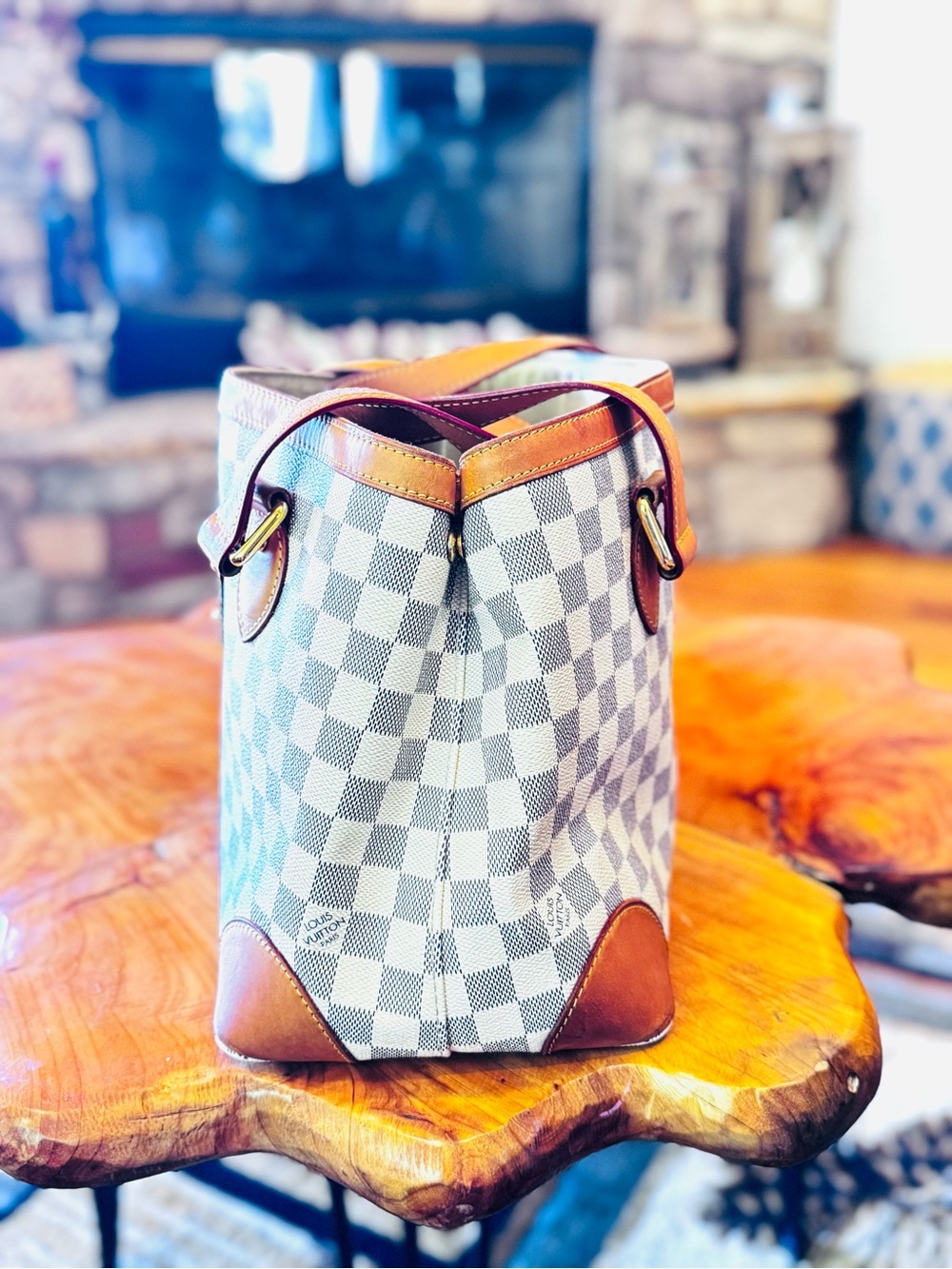Authentic Louis Vuitton Damier Azur Hampstead PM Hand Bag 2009 Spain White - Picture 6 of 17